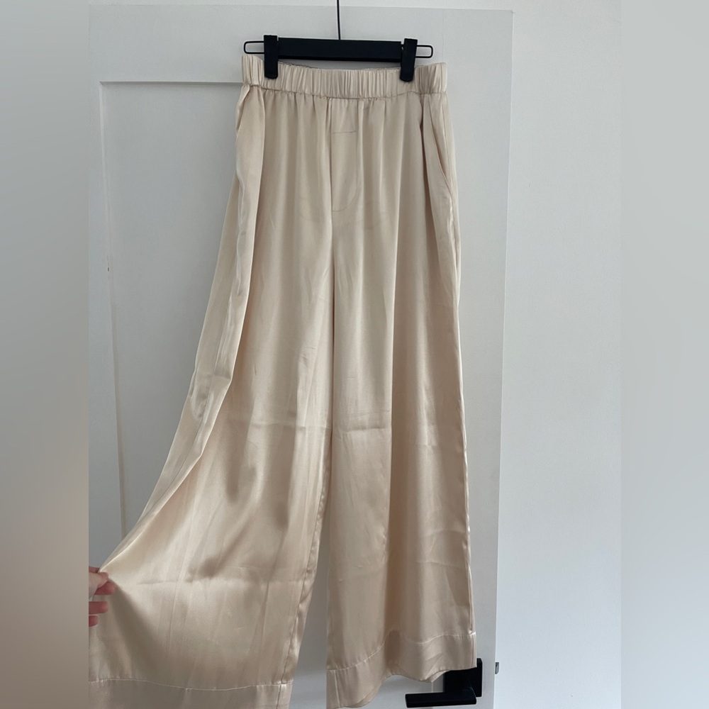 Daily Drills Silk Resort Pants in Cream